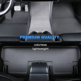 Floor Mats for Tesla Model 3 Accessories 2021 2022 Custom Fit All Weather Waterproof 3D Car Floor Liners Full Cover Anti-Slip Black Lightweight Kroshine Carpet (3Pcs/Set)