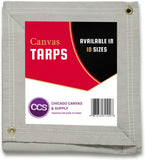 Heavy Duty Waterproof Canvas Tarp by CCS CHICAGO CANVAS & SUPPLY – Extra Durable Multipurpose Camping Tarp Cover with Rustproof Grommets for Industrial & Commercial Use, Olive Drab, 12 by 24 Feet