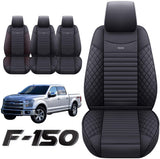 2 Front Seat Covers 2009-2022 Ford F150 Truck Seat Covers Waterproof Leather Seat Protectors Custom Fit for 2017-2022 F250 F350 F450(2 PCS Front, Black)