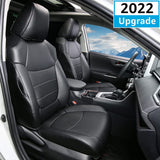 Seat Covers for Toyota RAV4 XLE 2022 2021 2020 2019, Custom Ultra Waterproof Leather Front & Rear Seat Protector Interior Accessories