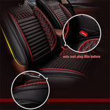 Luxury Leather Car Seat Covers Fit for Prius 2002-2020 Seat Cover Protector Waterproof Scratchproof Non-Slip Compatible with Airbag Full Set Beige