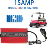 LZFAN 15AMP Golf Cart Charger, EZGO TXT Battery Charger for 36 Volt Golf Carts -D Style Plug (36V15AMP)