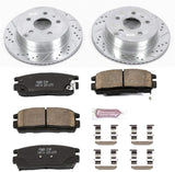 Power Stop K5558 Rear Z23 Carbon Fiber Brake Pads with Drilled & Slotted Brake Rotors Kit