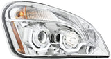 GG Grand General 89402 Freightliner Cascadia Projector Headlight with White LED Running Light for 2008 and Newer – Driver Side, Matte Black