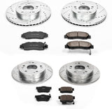 Power Stop K706 Front and Rear Z23 Carbon Fiber Brake Pads with Drilled & Slotted Brake Rotors Kit