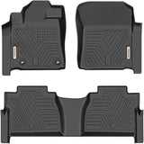 YITAMOTOR Floor Mats Compatible with 2014-2021 Toyota Tundra CrewMax Cab (with Coverage Under 2nd Row Seat), Custom Fit Black TPE Floor Liners, 1st & 2nd Row All-Weather Protection