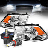 DNA Motoring HL-OH-DR09QUA-BK-AM Black Amber Headlights Compatible with 10-18 Ram 1500-5500,Fit Dual or Quad Headlight Models