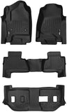SMARTLINER Custom Floor Mats 3 Row Liner Set Black Compatible with 2015-2020 Chevrolet Suburban / GMC Yukon XL (with 2nd Row Bench Seat)