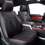 LUCKYMAN CLUB Custom Seat Covers Fit for 2015-2020 F150 Crew Cab, 2017-2020 F250 F350 F450 Superduty Crew Cab with Faux Leather (F1-Gray )