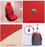 Red Seat Covers Universal Leather Seat Cover Comfortable Car Seat Cover 2/3 Covered 11PCS Fit Car/Auto/SUV (A-China red)