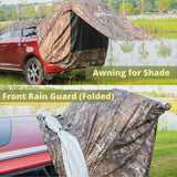 Everybody Preps SUV Tent Car Tent Camo for Small Mid and Large Size SUV Waterproof Tailgate Awning Tent for Camping Travel Emergency Bug Out