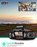 Dual Dash Cam Car Dash Camera 1080P 1440P Front and Rear 330° HD Angle Lens Recording G-Sensor APP WiFi Control Night Vision 24hr Motion Detection(with Car Mount Bracket), Support 128GB SD Card
