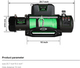 JCS 12000 lb. Load Capacity 12V Winch Synthetic Winch Rope Electric Winch with Hawse Fairlead,Waterproof Winch with Wireless Handheld Remotes and Wired Handle Winch Cover Waterproof