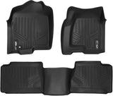 MAXLINER Floor Mats 2 Row Liner Set Black for 2001-2007 Silverado/Sierra 1500/2500/3500 Extended Cab Classic Body Style