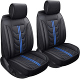 SPEED TREND Leather Car Seat Covers, Premium PU Leather & Universal Fit for Auto Interior Accessories, Automotive Vehicle Cushion Cover for Most Cars SUVs Trucks (ST-004 Front Pair, Black&RED)