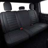 LUCKYMAN CLUB Custom Fit Seat Covers for 2015-2022 F150 Crew Cab, and 2017-2022 F250 F350 Crew Cab with Waterproof Faux Leather (Black & Red)