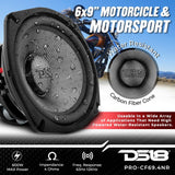 DS18 PRO-CF69.4NR 6 x 9 Inches Water Resistant Loudspeaker - Mid-Bass Carbon Fiber Cone and Neodymium Rings Magnet 500 Watts 4-Ohms - Ideal for Motorcycle & Motorsports