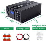 aeliussine 1000w Inverter Pure Sine Wave Power Inverter 12v dc to ac 110v 120v with 2 US Socket, LCD Display and Earth Terminal, for Car RV, Truck, Yacht, and Off Grid Solar Power System (1000w 12v)