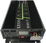 KRXNY 2000W Off Grid Pure Sine Wave Power Inverter 12V DC to 120V AC 60HZ Converter for Home Car Use with LCD Display USB Port