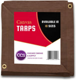 Heavy Duty Waterproof Canvas Tarp by CCS CHICAGO CANVAS & SUPPLY – Extra Durable Multipurpose Camping Tarp Cover with Rustproof Grommets for Industrial & Commercial Use, Olive Drab, 12 by 24 Feet