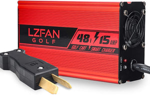 LZFAN 48V 15 AMP Golf Cart Charger, Golf Cart Battery Charger for 48 Volt Club Car, EZGO with Crowfoot Plug
