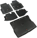 Rugged Ridge 12987.10 Floor Liner, Front/Rear; Black, 1997-2006 Jeep Wrangler TJ