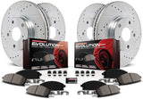 Power Stop K6782 Front and Rear Z23 Carbon Fiber Brake Pads with Drilled & Slotted Brake Rotors Kit