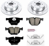 Power Stop K5984 Rear Z23 Carbon Fiber Brake Pads with Drilled & Slotted Brake Rotors Kit