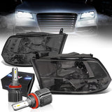 DNA Motoring HL-OH-DR09QUA-BK-AM Black Amber Headlights Compatible with 10-18 Ram 1500-5500,Fit Dual or Quad Headlight Models