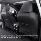 Xipoo Fit Toyota RAV4 Seat Covers Front and Rear PU Leather Seat Covers for Toyota Rav4 2019 2020 2021 2022 Accessories (2019-2022 RAV4 Hybrid XSE, Black)