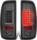 DNA Motoring TL-F25008-LED-3D-CH-SM Pair of 3D LED Bar Tail Lights Compatible with 08-16 F-250-F-550 SD / 09-16 F-350 F-450/15-16 F-550, Chrome/Smoke