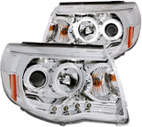AnzoUSA 121282 Black Clear Projector Halo Headlight for Toyota Tacoma - (Sold in Pairs)