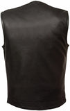 Milwaukee MEN'S MOTORCYCLE SON OF ANARCHY STYLE BUTTER SOFT LEATHER VEST W/O COLLAR NEW (XL Regular)