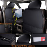 Coverado Car Seat Covers Full Set, Dodge RAM Seat Cover Waterproof Leather Protector Fit 2009-2022 1500 2010-2022 2500 3500 Truck Pickup CrewCab with Curved Back Bench, Black