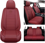 Isen-CoverAuto Full Coverage Faux Leather Car Seat Covers Universal Fit for Cars SUVs Trucks, Auto Car Seat Covers in Automotive Interior Accessories Vehicle Car Seat Cushions Full Set (Burgundy)