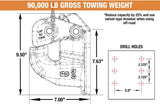 Buyers Products PH50 50 Ton Capacity 6-Hole Mount Air Compensated Pintle Hook