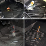 LASFIT Floor Mats Fit for 2022 Honda Civic Hatchback Sedan, Rear Row Without USB Outlets, All Weather Guard Custom TPE Car Liners, 1st & 2nd Row Set