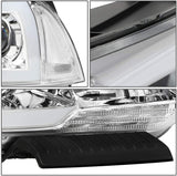 DNA Motoring HL-LB-DCH11-CH-CL1-A Chrome Housing Projector Headlights With LED Day Running Light Bar For 11-14 Charger