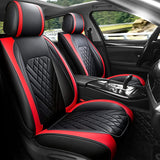 FREESOO Car Seat Cover Full Set, Leather Seat Covers Auto Accessories Waterproof Universal Fit for 5 Seats Sedan SUV Pick-up Truck (Beige 13)