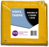 Heavy Duty Waterproof Vinyl Tarp by CCS CHICAGO CANVAS & SUPPLY – Extra Durable Multipurpose Truck Tarp Cover with Rustproof Grommets for Industrial & Commercial Use, White, 8 by 10 Feet