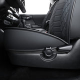 LUCKYMAN CLUB S08-QE Tacoma Seat Covers, Fit for 2005-2022 Tacoma Crew Cab/Double Cab with Water Proof Faux Leather(Full Set, Black)