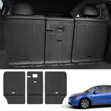 powoq Fit Tesla Model Y Trunk Mat Floor Mats Cargo Mat Cargo Liner Floor Liner Trunk Liner for 2020 2021 2022 Tesla Model Y 5-Seater Accessories (Four Trunk Mats + Floor Mats)