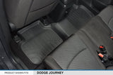 MAXLINER All Weather Custom Fit 2 Row Black Floor Mat Liner Set Compatible with 2012-2020 Dodge Journey (Only fits with Front Row Dual Floor Hooks on The Driver Side)
