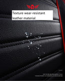 OY004Full Set Waterproof Leather Car Seat Cover for Women, Men,for Cars SUV Pick-up Truck Universal Fit Set for Auto Interior Accessories (Black & Red Line)