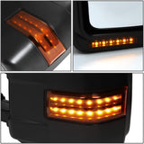 DNA Motoring TWM-057-T666-BK-AM Pair Manual Foldable+LED Turn Signal Towing Mirrors Replacement Compatible With 08-16 F250/F350/F450/F550 Super Duty, Black