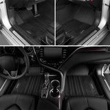 LASFIT Floor Mats for 2018-2022 Toyota Camry, FWD Only (Not Fit for Hybrid or AWD), All Weather Guard Custom Fit TPE Car Floor Liners, Front & Rear, Black