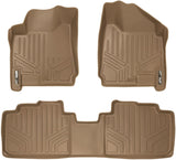 MAXLINER Floor Mats 2 Row Liner Set Tan for 2010-2016 Cadillac SRX
