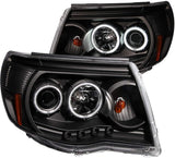 AnzoUSA 121282 Black Clear Projector Halo Headlight for Toyota Tacoma - (Sold in Pairs)