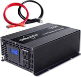 aeliussine 1000w Inverter Pure Sine Wave Power Inverter 12v dc to ac 110v 120v with 2 US Socket, LCD Display and Earth Terminal, for Car RV, Truck, Yacht, and Off Grid Solar Power System (1000w 12v)