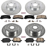 Power Stop K6782 Front and Rear Z23 Carbon Fiber Brake Pads with Drilled & Slotted Brake Rotors Kit